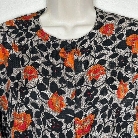 Vintage CCCourtnay Womans 4 button up blouse Dark Cottagecore Bohemian Whimsy - Picture 5 of 6